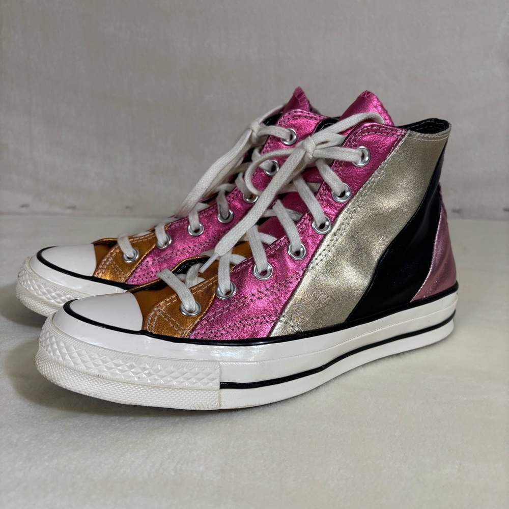 Women’s Rainbow Metallic Converse Chuck Taylor School Girl Punk Sz 5.5